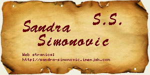 Sandra Simonović vizit kartica